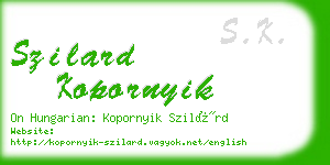 szilard kopornyik business card